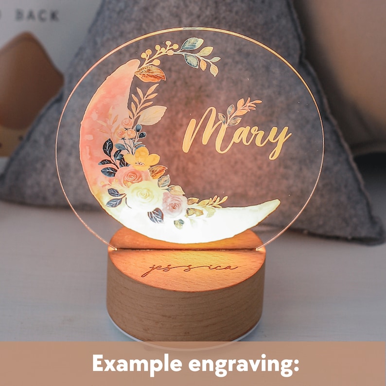 Baby Girl Gift, Personalized Night Light for Kids, Custom Night Light