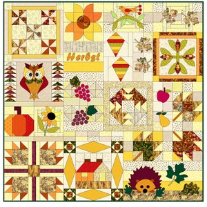 Herbstleuchten - Anleitung/Muster für einen Jahreszeitenquilt deutsche Version