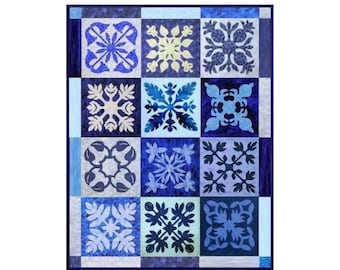 Blue Hawaii - Sampler Quilt Pattern / Pattern ENGLISH and GERMAN DOWNLOAD
