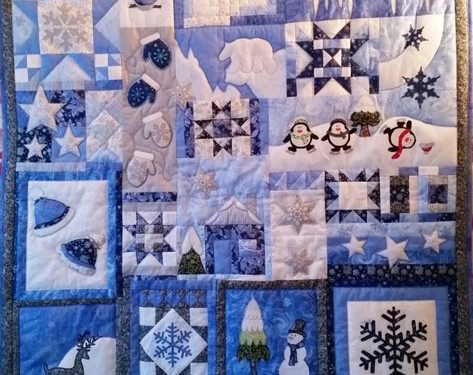 Wintermagie E-Book - Quiltmuster mit 24 Blöcken - Sofortdownload deutsche Version