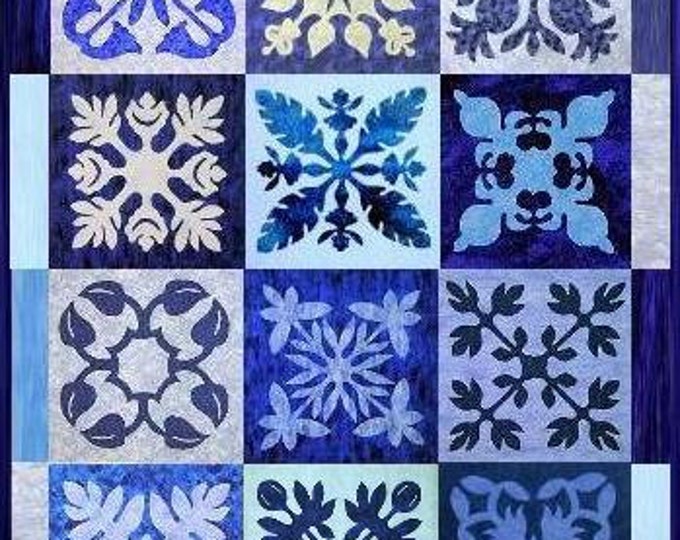 Blue Hawaii - Sampler Quilt Pattern / Pattern ENGLISH and GERMAN DOWNLOAD