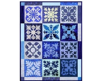 Blue Hawaii - Sampler Quilt Pattern / Pattern ENGLISH and GERMAN DOWNLOAD