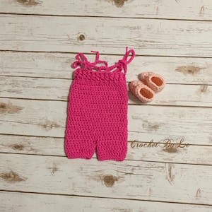 Crochet Piglet Romper Outfit. Inspired by Winnie the Pooh. Available 0 - 12 months)