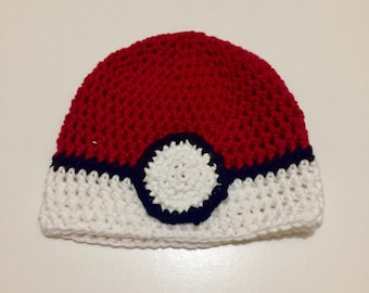 Crochet Pokemon Beanie (Newborn to Adult)