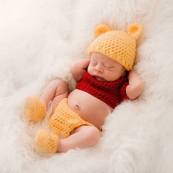 Crochet inspired by Winnie the Pooh Set - Available (Preemie - 6 months)