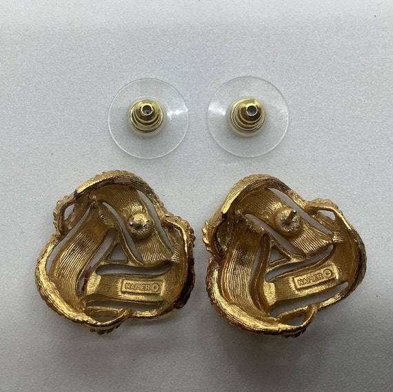 Napier vintage pierced earrings - image 5