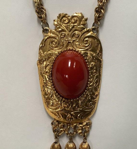 Beautiful Pauline Rader signed Etruscan necklace - image 2