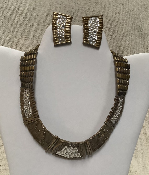 Luigi Briglia Rare Vintage Collar Necklace and Earring Set - Etsy