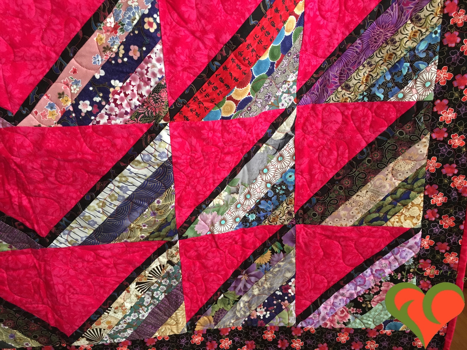 Asian Inspired Fabrics Quiltthrow Quiltlap Etsy