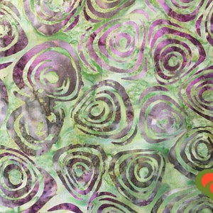 Beautiful Batik. Green and Brown. Fat Quarter. Rare. HTF.