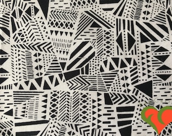 Black & White Designer Fabric. Fat Quarter. OOP. HTF.