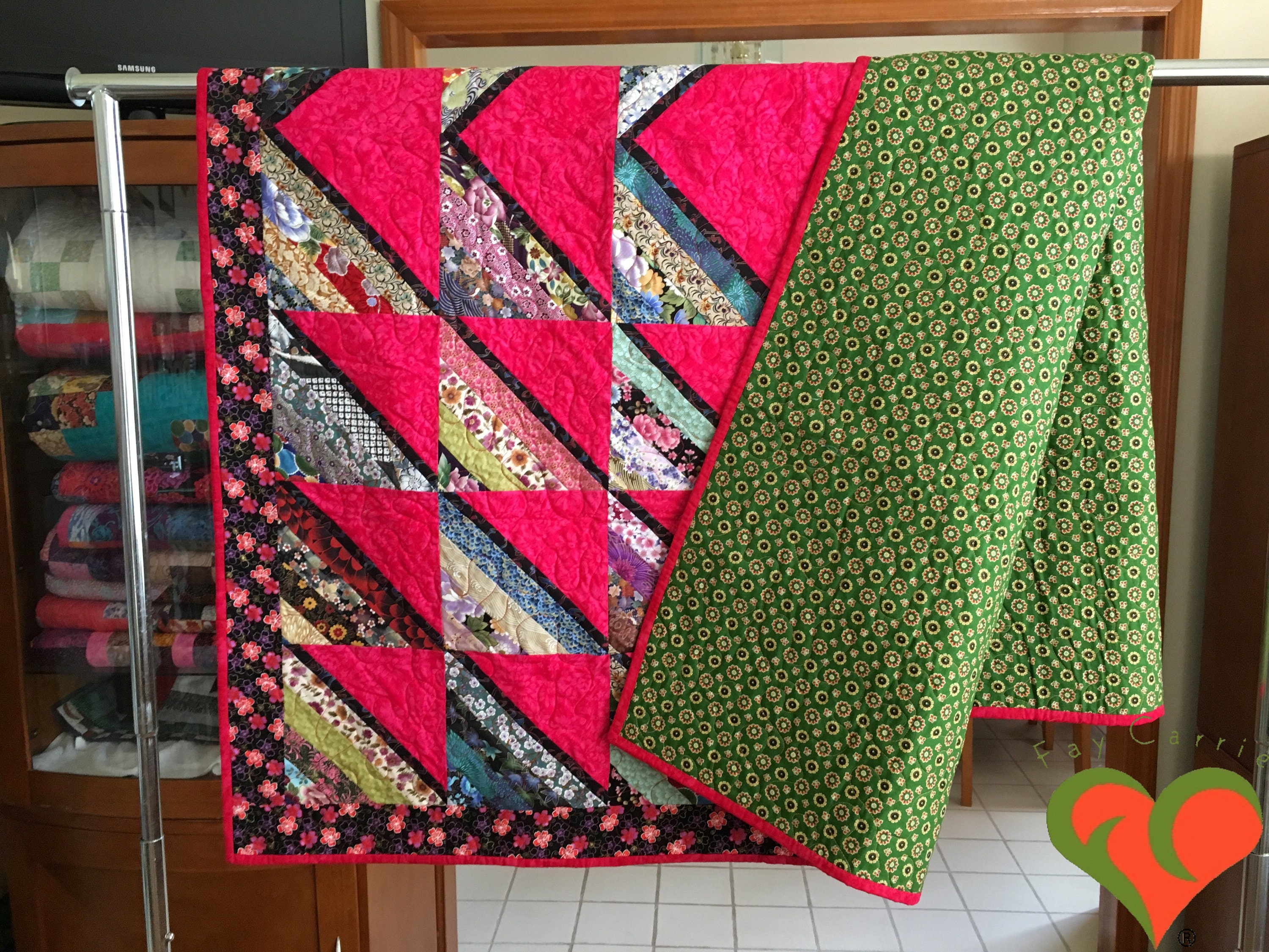 Asian Inspired Fabrics Quiltthrow Quiltlap Etsy