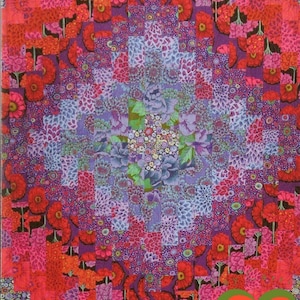 Four Quilt Blank Note Cards and Matching Envelopes. &#39;Ode to Kaffe&#39;. Trip Around the World Pattern. One of a Kind.