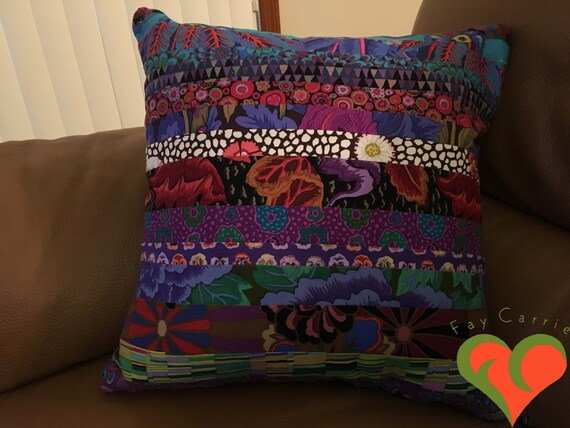 Custom Decorative 18 Inches Square Pillow Cover. Kaffe Fassett Fabrics. Purple Theme. One of a Kind. Etsy