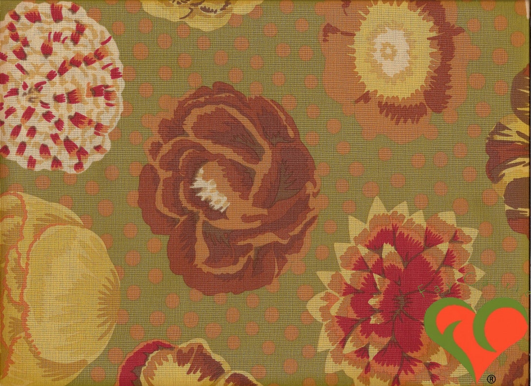 Kaffe Fassett Big Blooms Brown Fabric GP91. Fat Quarter. Retired. HTF ...