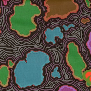 Kaffe Fassett Map Dark Fabric GP120. Fat Quarter. Rare. HTF. OOP. Rowan. Westminster Fibers.
