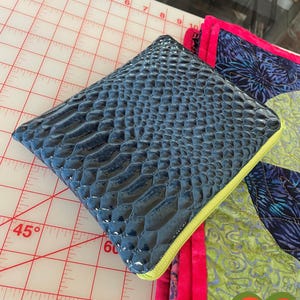 Gorgeous Designer Jewelry Bag.  Shiny Faux Gator Faux Leather Fabric. One of a Kind. Great for Gift Giving.