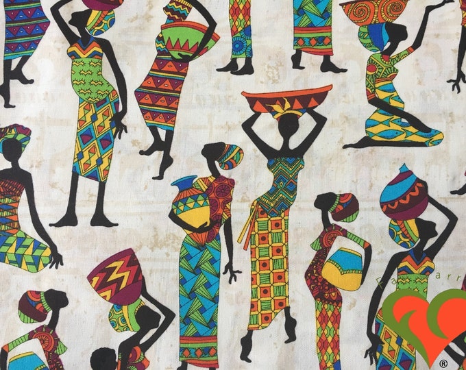 African Theme Print Fabric Half Yard. 100% Cotton. - Etsy
