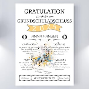 Kunstdruck GRATULATION Melodie, Schulabschluss, Abitur, Bachelor, Master, Abschlussprüfung, Gesellenprüfung, Tochter, Realschulabschluss