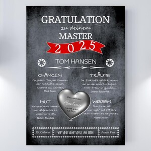 Kunstdruck GRATULATION Beton, Schulabschluss, Abitur, Bachelor, Master, Abschlussprüfung, Gesellenprüfung, Schwester Realschulabschluss