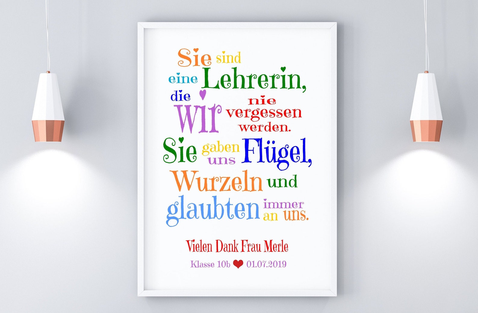 Print / Druck UNSERE LEHRERIN bunt Danke Datei file Etsy