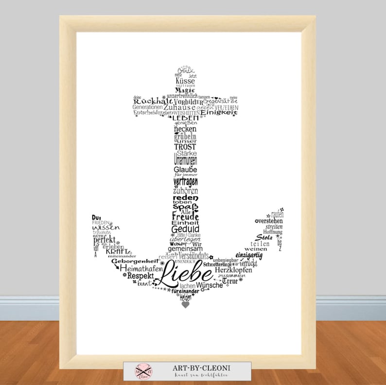 Kunstdruck ANKER LIEBE Etsy.de