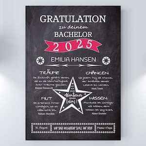 Stampa artistica CONGRATULAZIONI aspetto lavagna, certificato di fine scuola, Abitur, Bachelor, Master, esame finale, esame di perfezionamento, certificato di fine scuola secondaria superiore