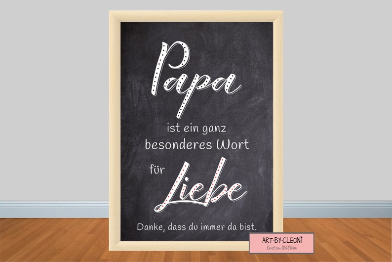 Kunstdruck PAPA ist LIEBE Etsy.de