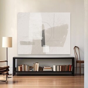 Wabi Sabi Art Work-Large,Original,Textured Look,Framed,Abstract Painting-Modern,Minimalist,Wall,Art-Neutral,Beige,White,Gray,Canvas,Print