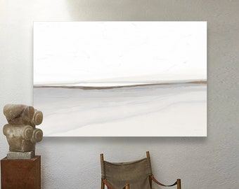Nature Wall Art-Large,Oversized,Canvas,Abstract,Painting-Framed,Horizontal,White,Gray,Blue,Modern,Home Decor-Original,Landscape,Beach,Print