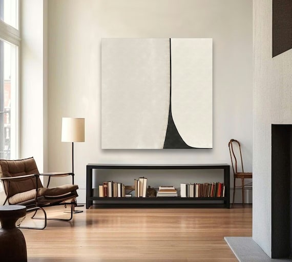 Large Minimalist Wall Art-Original,Neutral,Wabi Sabi,Abstract,Painting-Black,Beige,Vertical,Horizontal,Canvas,Paper,Print-Calm,Modern,Decor