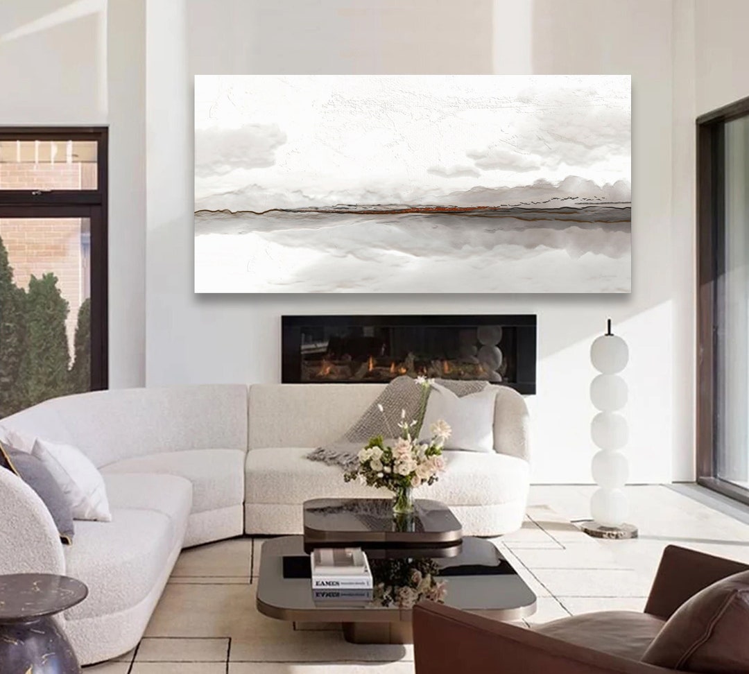 Neutral Abstract Landscape Art Print,...