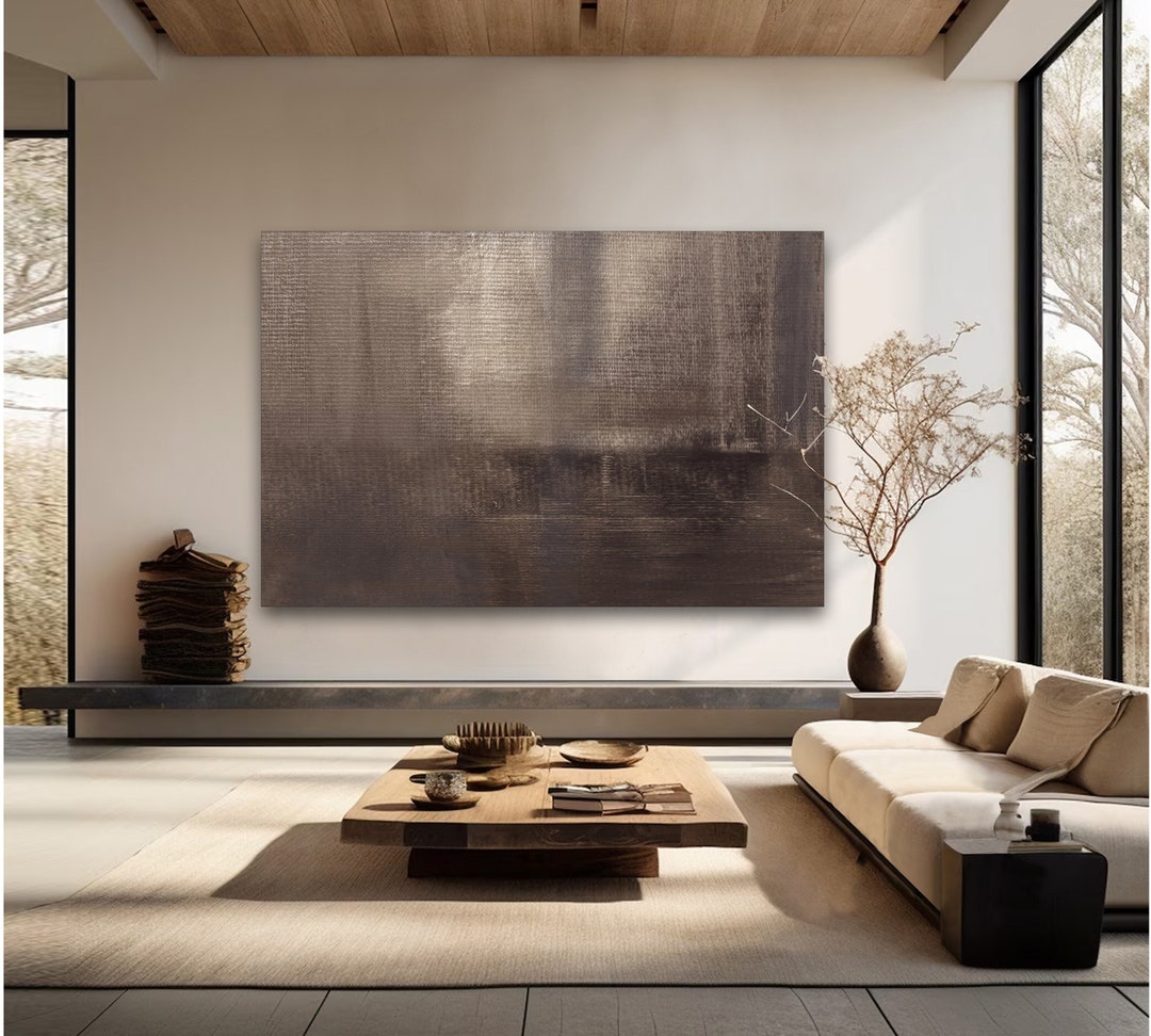 Abstract Earth Tone Canvas Print, Wabi Sabi, Landscape Wall Art ...
