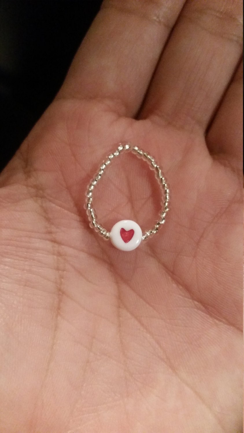 Heart beaded rings