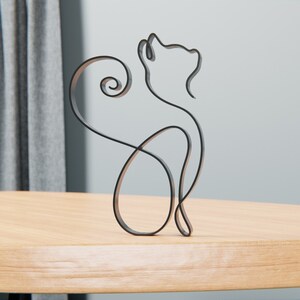 Cat 03, Minimalist Art Sculpture, Animal Gift Idea,3d Printed Gift,home ...