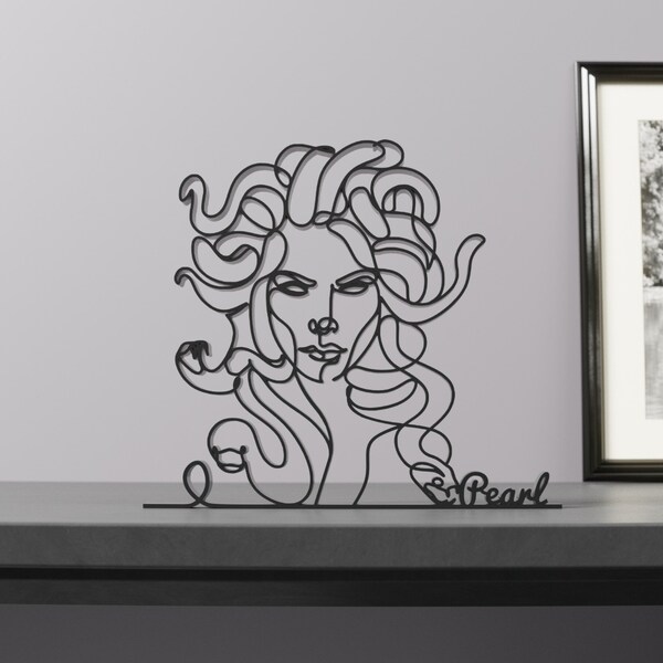 Medusa, minimalist art sculpture, greek mythology customized gift idea,3D printed,home office decor,shelf decor/ 3D Printed | Home Decor