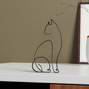 Cat 02, Minimalist Art Sculpture, Animal Gift Idea,3d Printed Gift,home ...