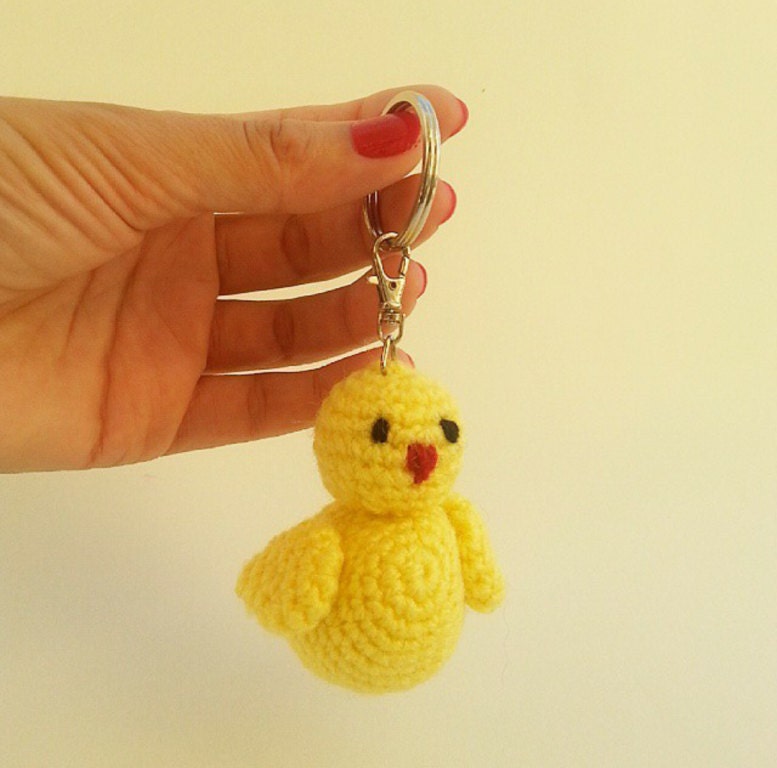 Chick amigurumi keychain knitted toys Etsy