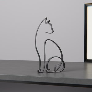 Cat 02, Minimalist Art Sculpture, Animal Gift Idea,3d Printed Gift,home ...