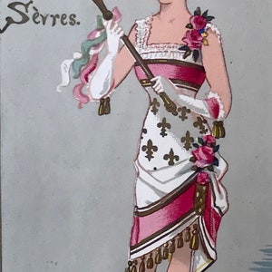 Antique Fashion Print ‘Sevres’ Fancy Dress 1879