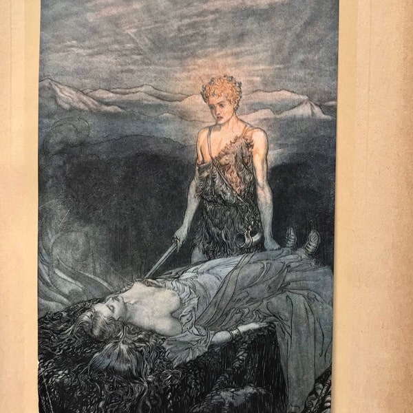 Arthur Rackham - Siegfried and the Twilight of the Gods -  Genuine Antique Print 1924