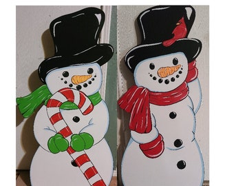 Snowmen Yard Stakes, Christmas Snowman Decor, Christmas