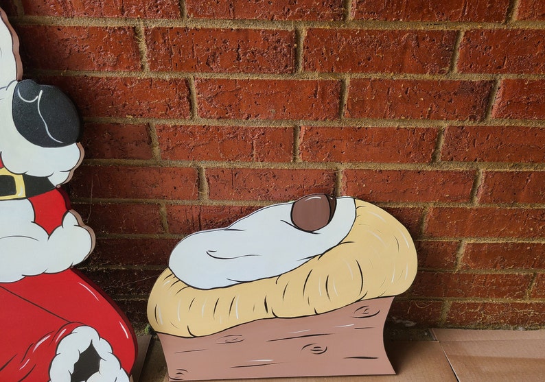 Kneeling Santa and Baby Jesus Yard Art Etsy