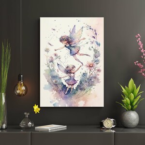 watercolor-flowers-and-fairies-wall-art-fairies-and-wildflowers-home