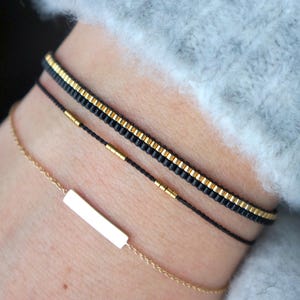 Dainty silk cord bracelet gold beads - silk cord beaded bracelet - fine string bracelet - friendship bracelet gold beads - delicate bracelet