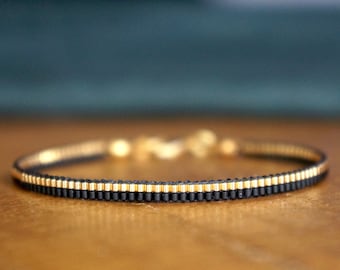Tiny beaded bracelet gold beads - bead loom bracelet miyuki - miyuki beaded bracelet - fine bracelet gold - dainty bracelet gold beads