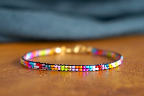 Bracciale miyuki multicolore braccialetto intrecciato perline Miyuki  braccialetto perline braccialetto stile ibiza braccialetto fine perline  colori allegri -  Italia