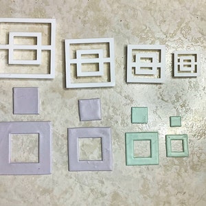 Open Square Cookie Cutter Set for polymer clay jewelry making