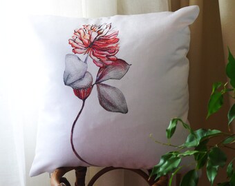 Handmade Cushion with Abstract Colorful Flower Art - 43cm x 43cm