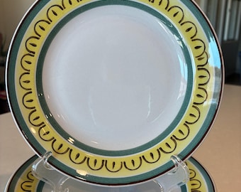 Arabia of Finland Crown Band 6 7/8” bread and butter plates, set of 9, vintage